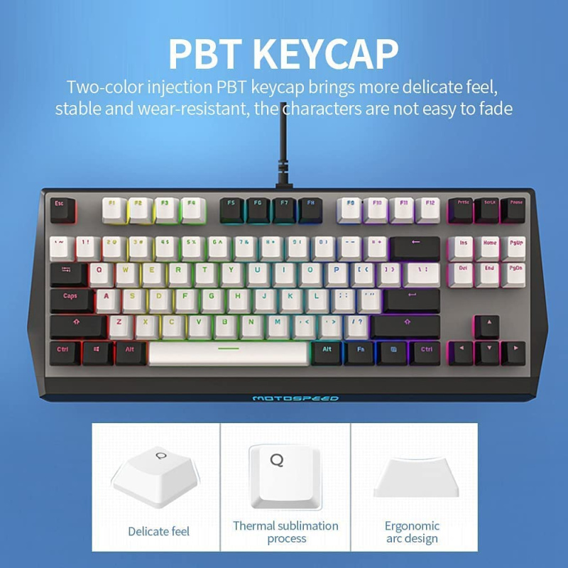 Motospeed RGB Mechanical Programmable Gaming Keyboard 電競自定義遊戲機械鍵盤 CK73