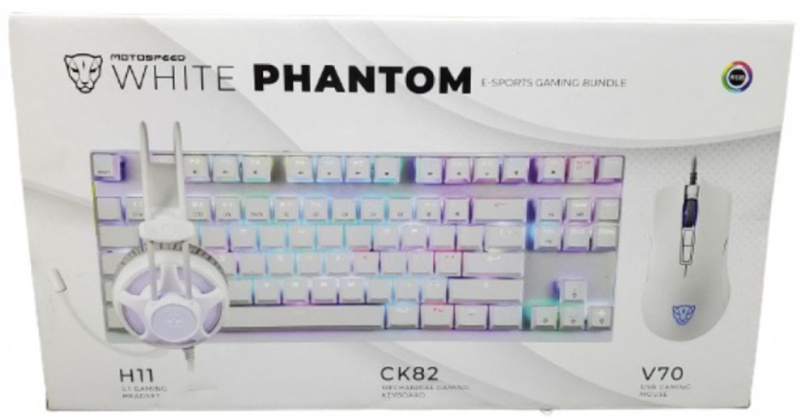 Motospeed RGB Mechanical Programmable Gaming Keyboard, Mouse and Headset CK2000 電競自定義遊戲機械鍵盤滑鼠耳機
