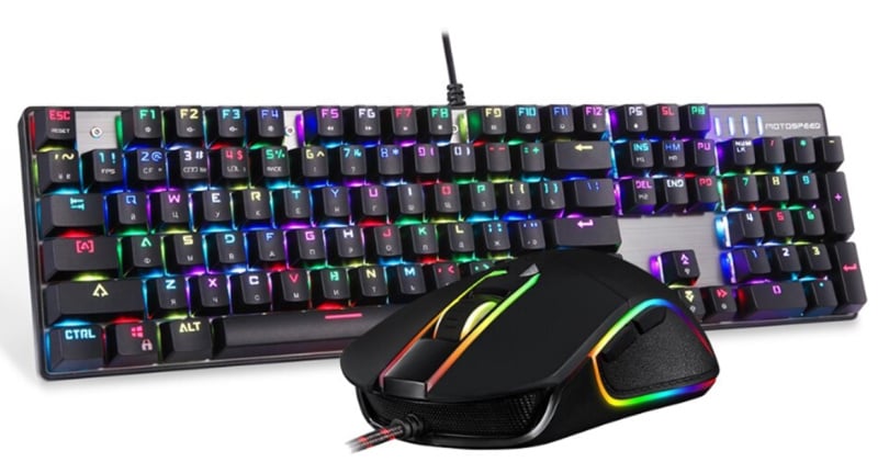Motospeed RGB Mechanical Programmable Gaming Keyboard and mouse 電競自定義遊戲機械鍵盤滑鼠 紅軸 / 青軸 CK888