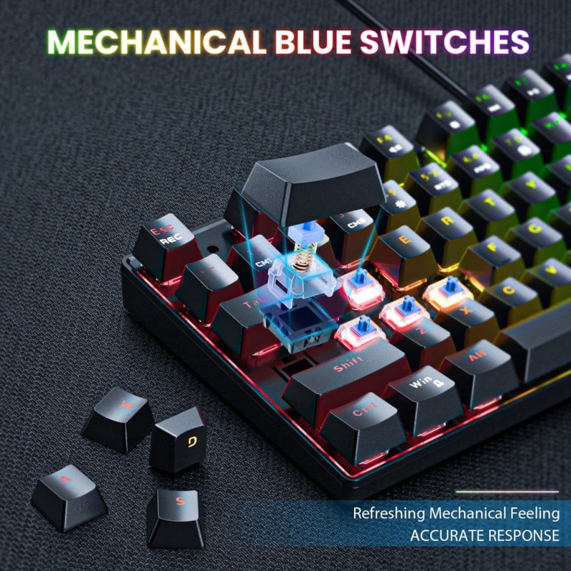 Onikuma RGB Mechanical Gaming Keyboard with Mouse 電競遊戲機械鍵盤滑鼠 G26 CW905