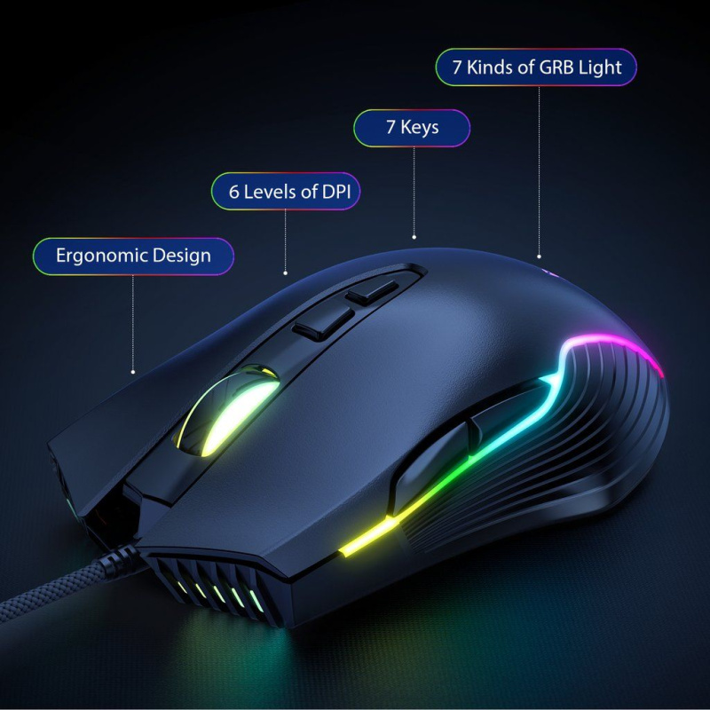 Onikuma RGB Mechanical Gaming Keyboard with Mouse 電競遊戲機械鍵盤滑鼠 G26 CW905