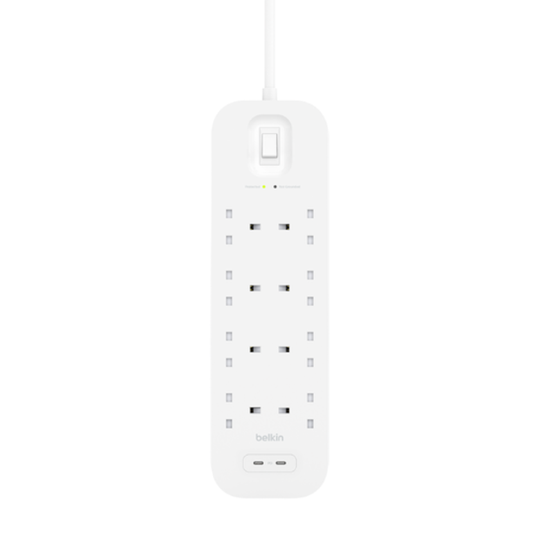 Belkin USB-C 充電 8 位防雷保護拖板 (連兩位USB-C充電)