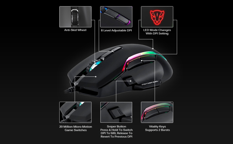 Motospeed Programmable RGB Gaming Mouse V90 電競自定義遊戲滑鼠