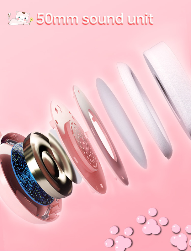 Onikuma RGB Gaming Headset with mic 頭戴式電競耳機 貓耳朵(可拆卸) K9