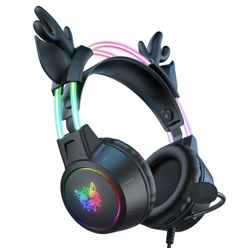 Onikuma RGB Gaming Headset with mic 頭戴式電競耳機 鹿角(可拆卸) X15 Pro