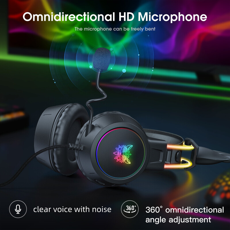 Onikuma RGB Gaming Headset with mic 頭戴式電競耳機 鹿角(可拆卸) X15 Pro