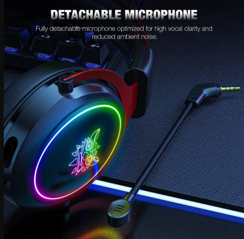 Onikuma RGB Gaming Headset with mic 頭戴式電競耳機 Devil ears(可拆卸) X10