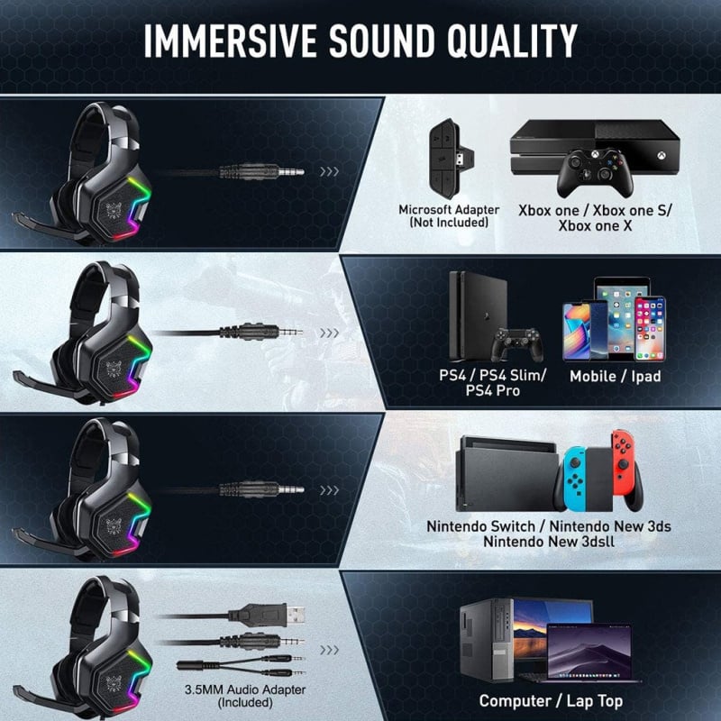 Onikuma RGB Gaming Headset with mic 頭戴式電競耳機 K10 Pro