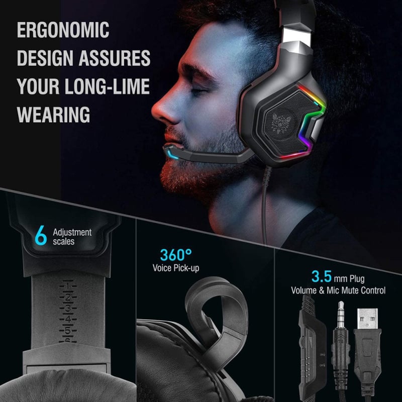 Onikuma RGB Gaming Headset with mic 頭戴式電競耳機 K10 Pro