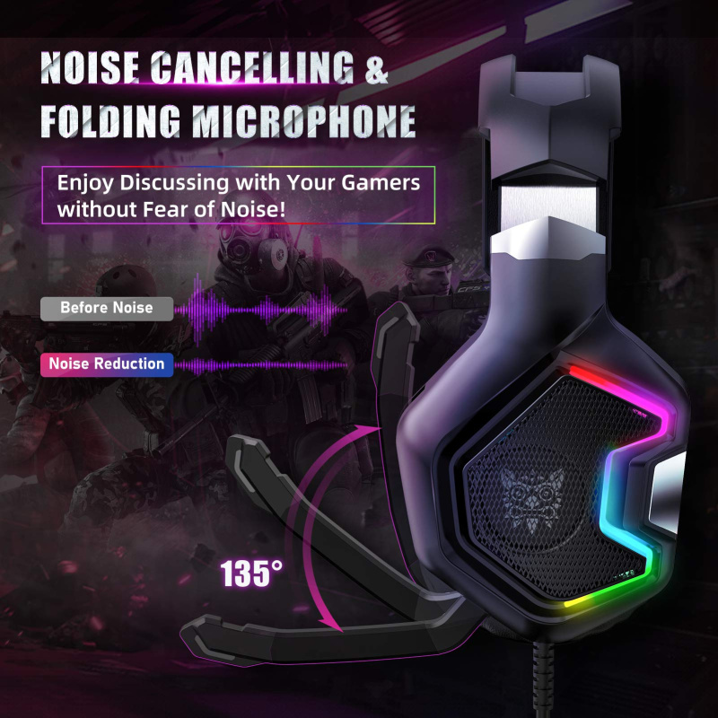 Onikuma RGB Gaming Headset with mic 頭戴式電競耳機 K10 Pro