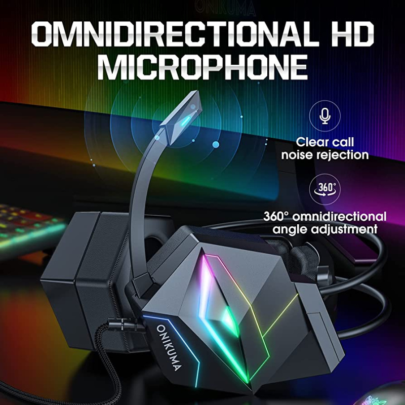 Onikuma RGB Gaming Headset with mic 頭戴式電競耳機 X20