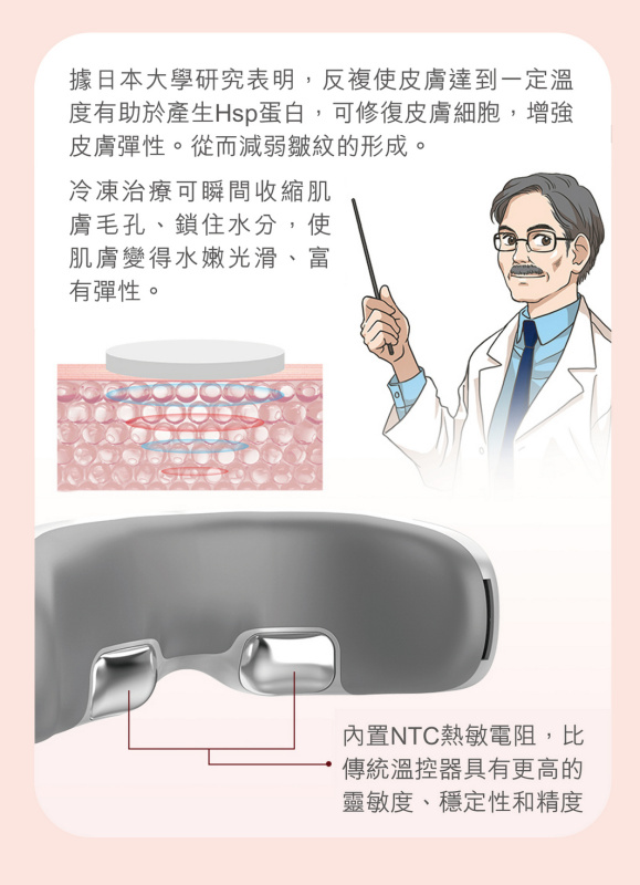 Kusa iRelax EM800 煥眼冷熱眼部按摩器【原裝行貨】【+贈送1件Kusa NM300 iRelax 6滾輪頸椎按摩器】