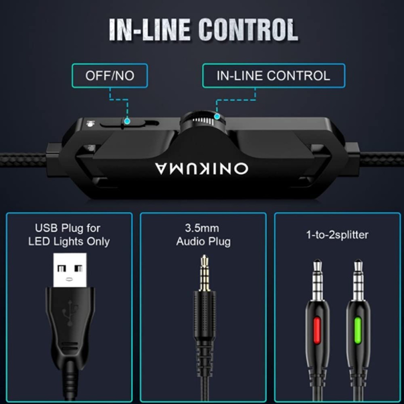 Onikuma RGB Gaming Headset with mic 頭戴式電競耳機 貓耳朵(可拆卸) X11