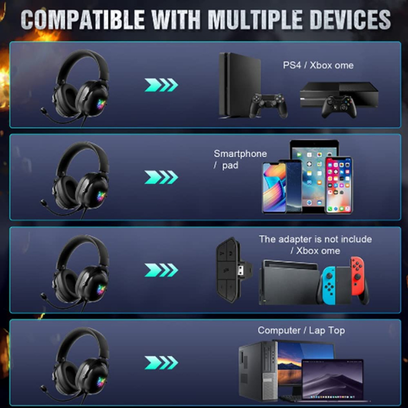 Onikuma RGB Gaming Headset with mic 頭戴式電競耳機 貓耳朵(可拆卸) X11