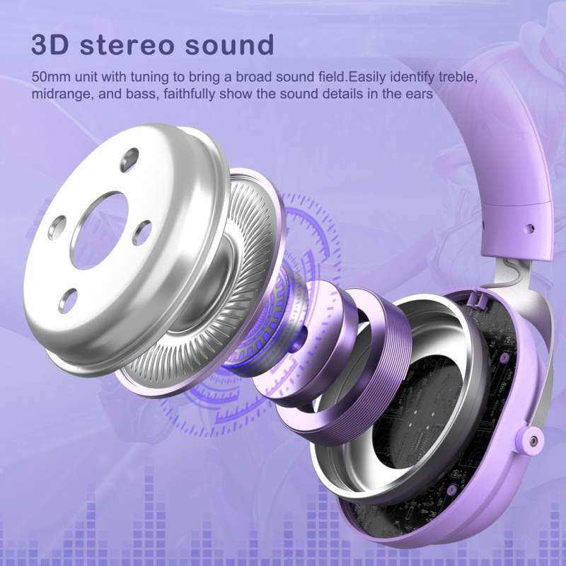 Onikuma RGB Gaming Headset with mic 頭戴式電競耳機 貓耳朵(可拆卸) X11