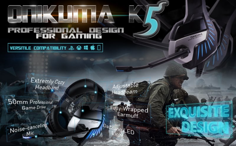 Onikuma Gaming Headset with mic 頭戴式電競耳機 K5 Pro