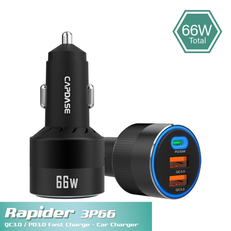 CAPDASE QC 3.0 / PD 3.0 快速充電車載充電器 – Rapider 3P66