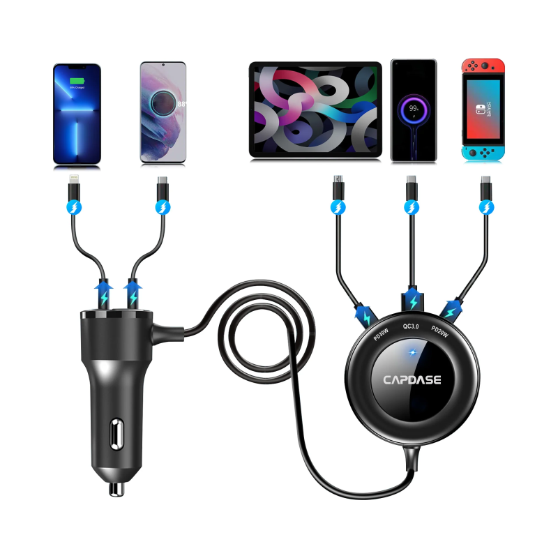 CAPDASE QC 3.0 / PD 3.0 快速充電 5-USB 車載充電器 - Quarterback F98M