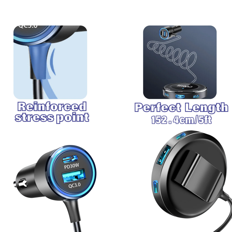 CAPDASE QC 3.0 / PD 3.0 快速充電 5-USB 車載充電器 - Quarterback F98M