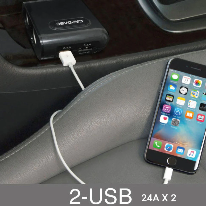 CAPDASE 2插座/2 USB 車載充電器-Power Hub BQ3P3