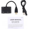 Onten HDMI to HDMI + VGA with Audio Adapter and DC 5V1A Power Supply Port (Plug-and-play) OTN-5165HV