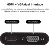 Onten HDMI to HDMI + VGA with Audio Adapter and DC 5V1A Power Supply Port (Plug-and-play) OTN-5165HV