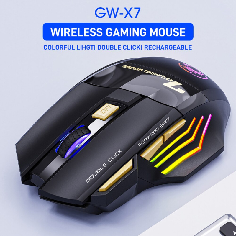 iMice RGB Gaming Mouse - Rechargeable Wireless 2.4G + Bluetooth GW-X7