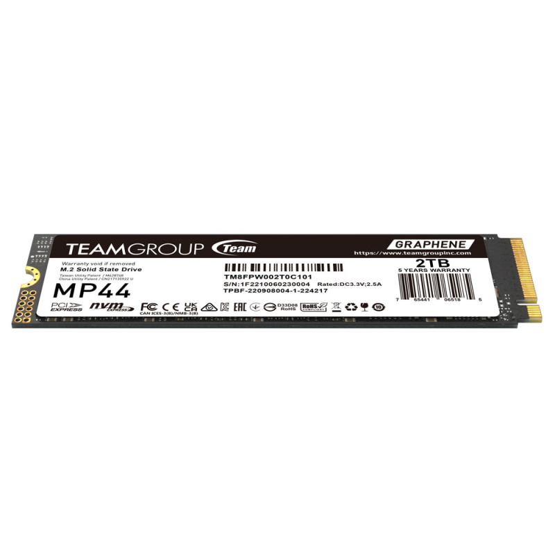 TEAMGROUP MP44 NVMe Gen4 2TB 7,400/7,000MB/s 5-YearHD-MP442TB [現金優惠 $945]