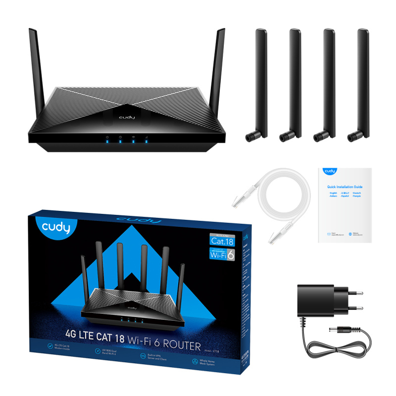 Cudy 4G LTE Cat. 18 AX1800 Wi-Fi 6 Router ( LT18 )