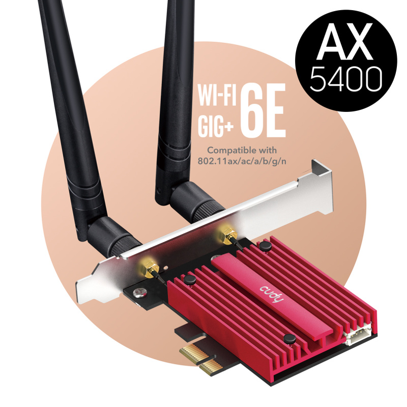 Cudy AX5400 Tri-Band Wi-Fi 6 PCIe Adapter ( WE3000S ) Cudy AX5400 Tri-Band Wi-Fi 6 PCIe Adapter ( WE3000S )