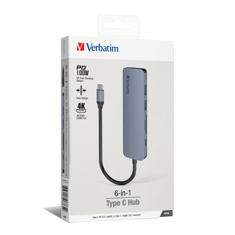 Verbatim 6-in-1 Type C Hub 擴展器 [66865]