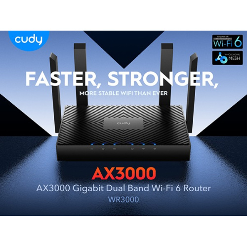 Cudy WR3000 AX3000 Wi-Fi 6 Mesh 路由器