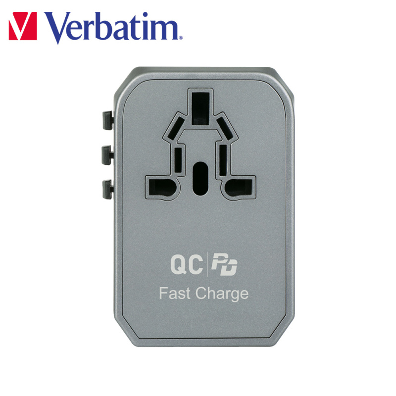 【原裝行貨 一年保養】Verbatim 4 端口 45W PD & QC 通用旅行適配器(#66433)