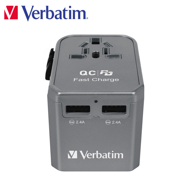 【原裝行貨 一年保養】Verbatim 4 端口 45W PD & QC 通用旅行適配器(#66433)