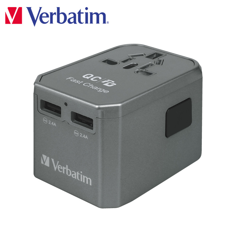 【原裝行貨 一年保養】Verbatim 4 端口 45W PD & QC 通用旅行適配器(#66433)