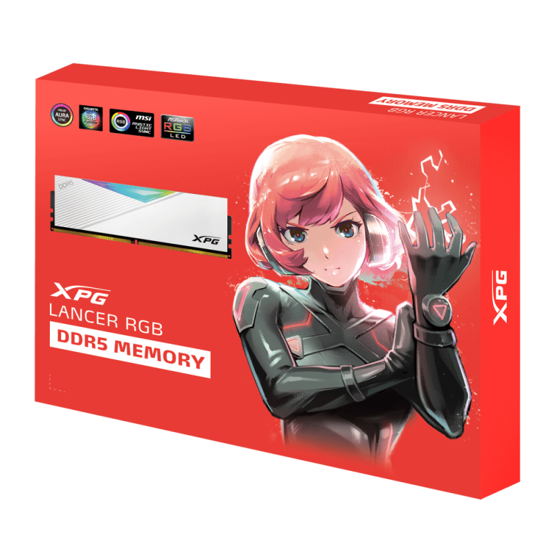 ADATA LANCER RGB DDR5 DRAM 6000Mhz 32GB CL30 (16GB x2) - Black / White ADATA LANCER RGB DDR5 DRAM 6000Mhz 32GB CL30 (16GB x2) - Black / White