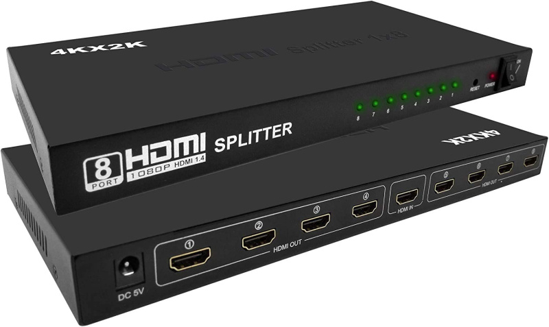 HDMI Splitter 1 to 8 with Power supply - ULTRA HD 超高清 4K x 2K