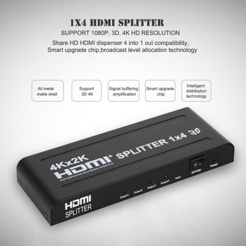 HDMI Splitter 1 to 4 with Power supply - ULTRA HD 超高清 4K x 2K