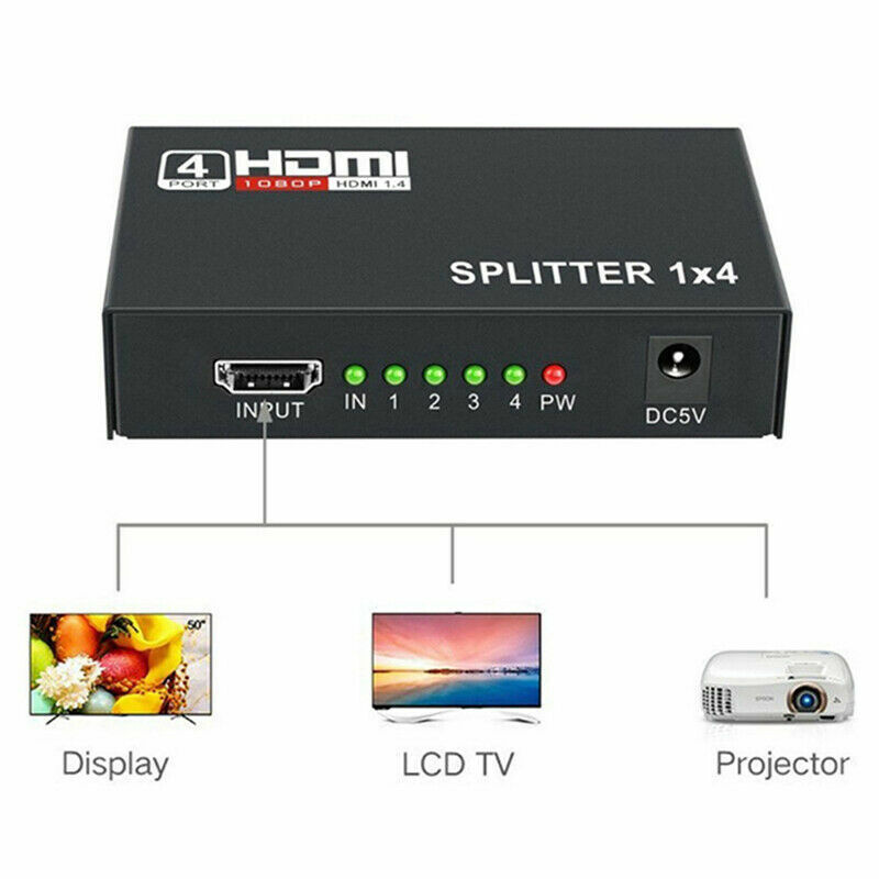 HDMI Splitter 1 to 4 with Power supply