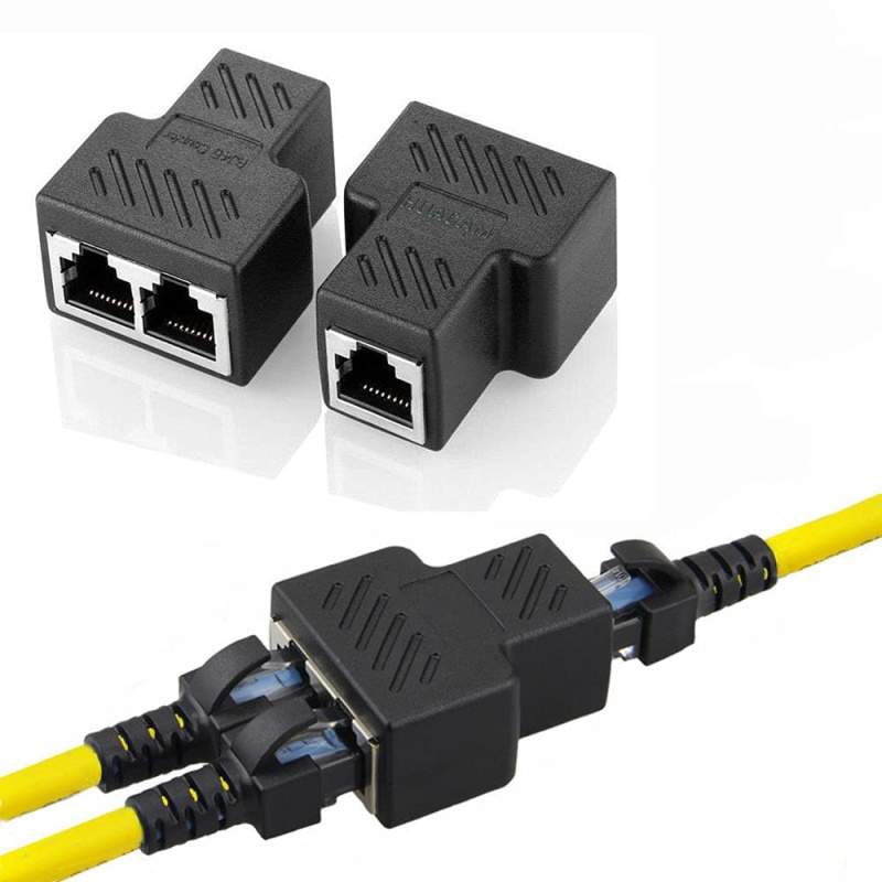 RJ45 Coupler Ethernet Extender Connector Splitter 1 to 2 網絡連接跳線分支器 網絡三通頭 網線1分2轉接頭
