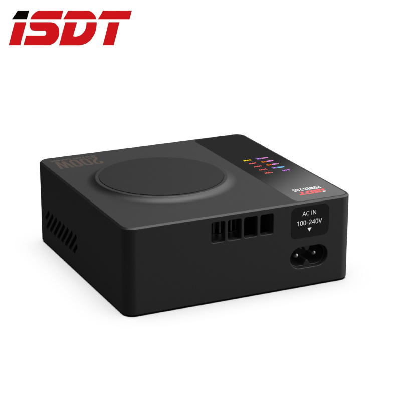 ISDT Power200 - 200W 智能快速充電器 / 4+1獨立快充／PD3.0 QC3.0／TypeC x 3 + USB-A x 1 +無線充電 / LED彩mon顯示 / 手機app即時監察
