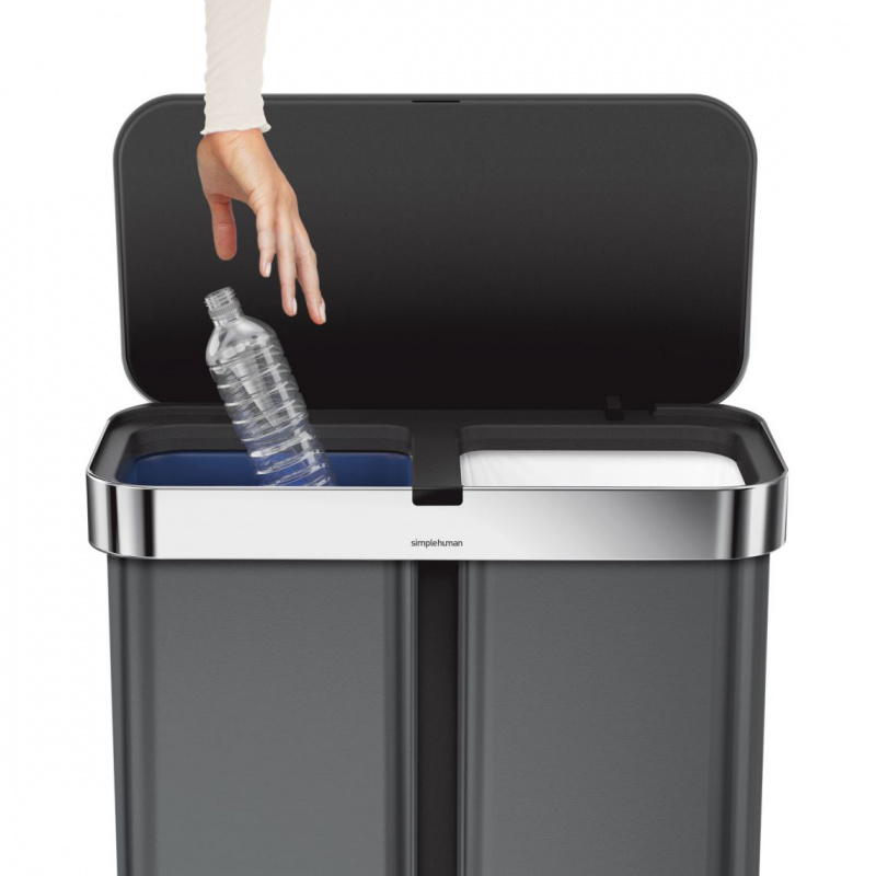 Simplehuman™ - 不銹鋼長方聲控&自動感應環保垃圾桶 58L 三種顏色