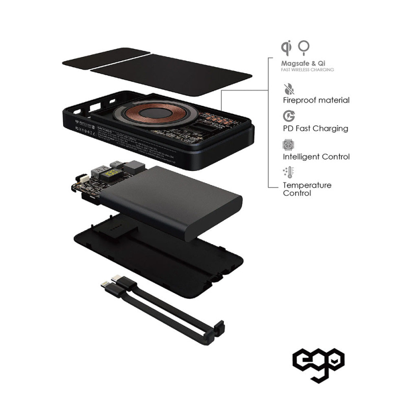 EGO AllyDelivery 2 @Magsafe 12000mAh 內置線行動電源