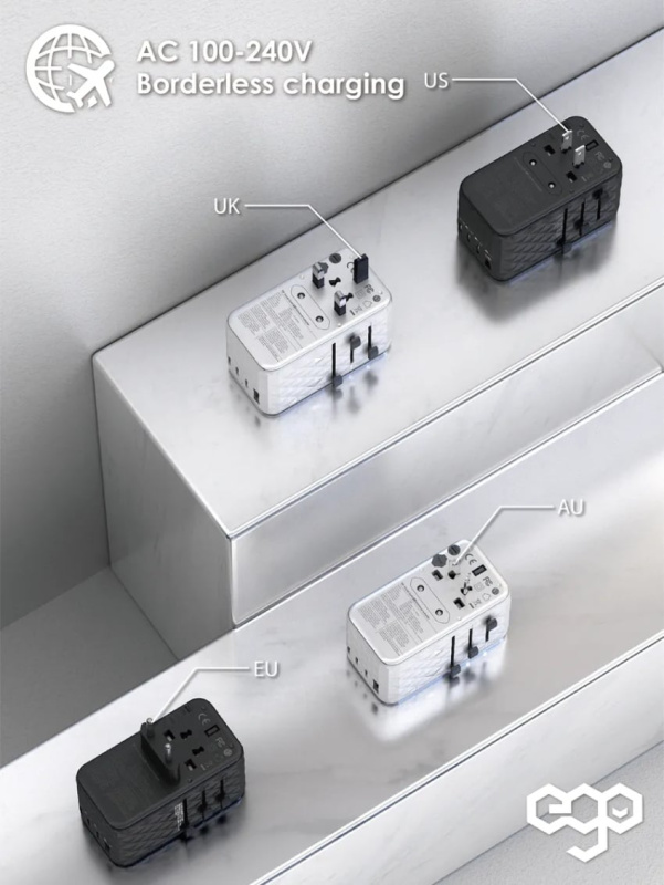 EGO 120W Travel 氮化鎵Pro 4USB 旅行轉換插頭