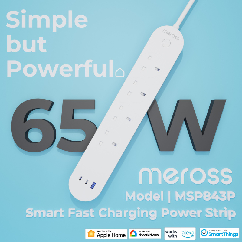 Meross 65w GaN 智能拖板 Apple HomeKit [MSP843P]