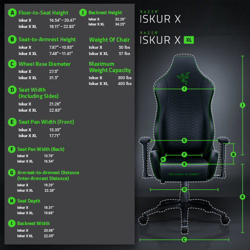 RAZER ISKUR X 人體工學電競椅 [標準 / 加大 XL]