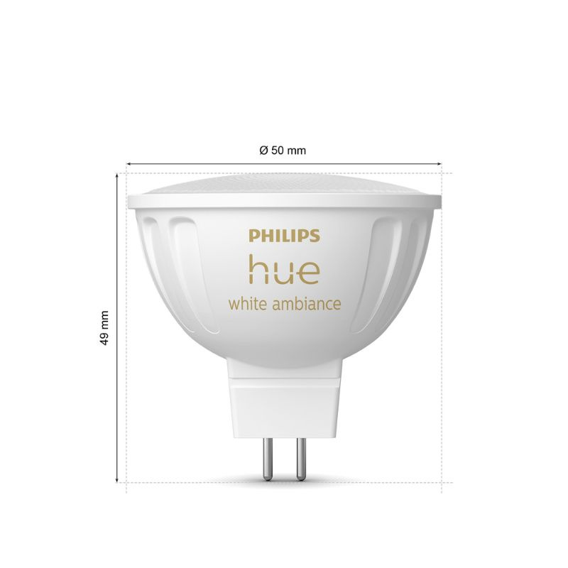 Philips 飛利浦 Hue White & Ambiance 黃白光 4.8W LED Smart Bulb MR16 針腳 GU5.3 香港行貨
