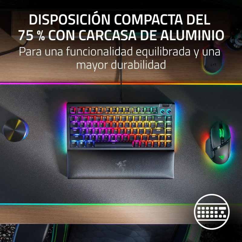 Razer BlackWidow V4 75% 熱插拔機械式電競鍵盤 (黑色 / 白色)