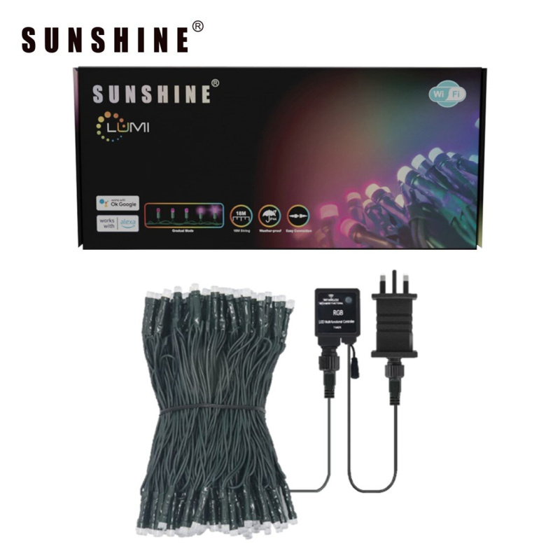 SUNSHINE陽光 LUMI 智能LED燈串 18M裝 (綠色電線) 手機APP Google Assistant遙控