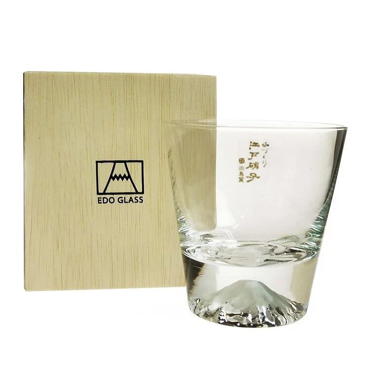 日本江戶硝子 富士山杯（木盒裝）